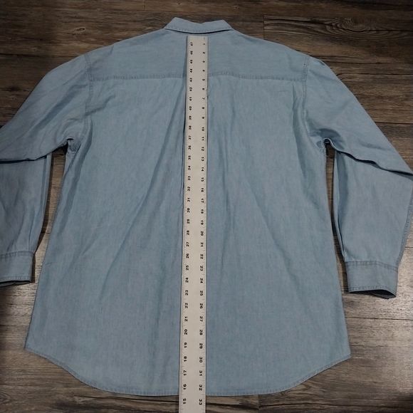 Warners Bros. Denim Long Sleeve Mens L Looney Tunes Vintage Shirt Bugs Daffy - Picture 6 of 7